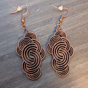 Wooden spiral earrings